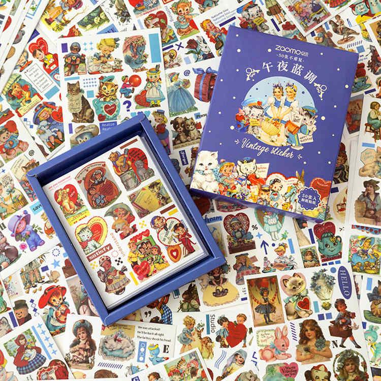 即日出荷 大容量 ◇50枚 シールシート 600ピース◇ レトロ 海外シール