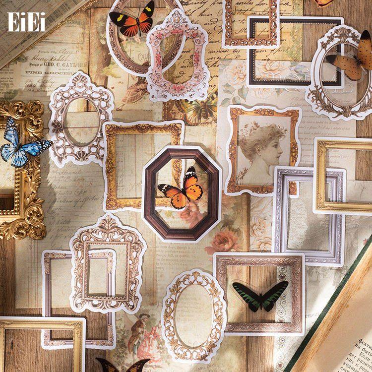 コラージュ 詰め合わせセット 額縁 シール 素材紙 デザインペーパー