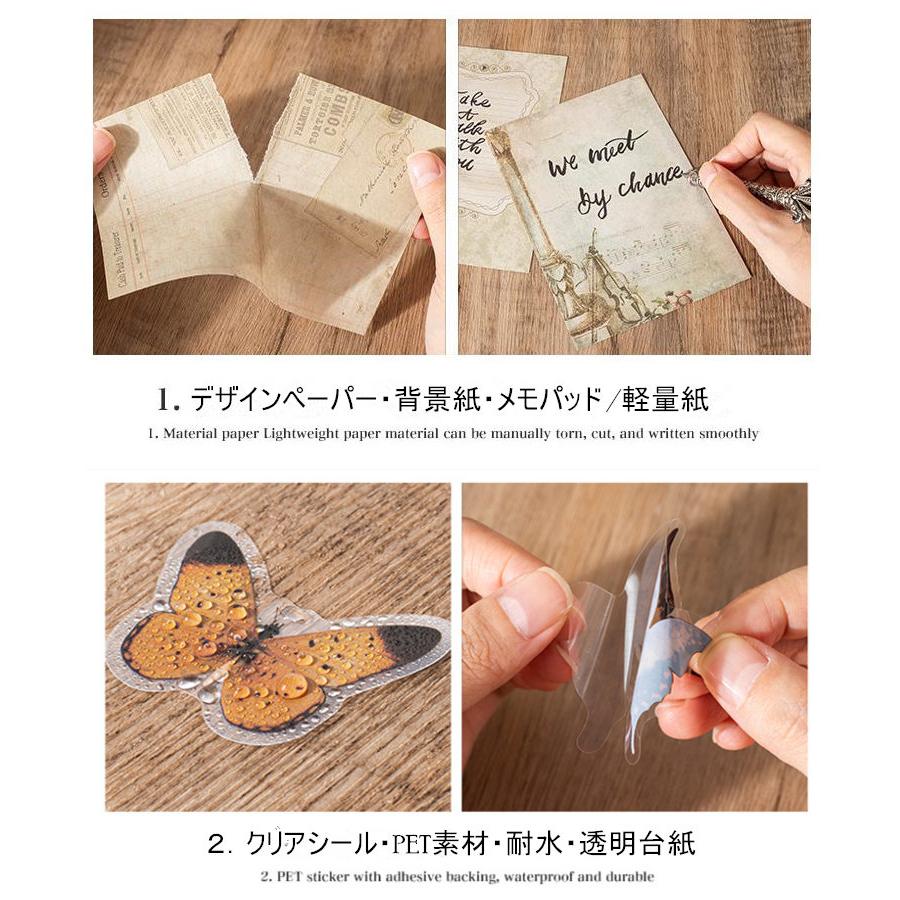コラージュ 詰め合わせセット 額縁 シール 素材紙 デザインペーパー