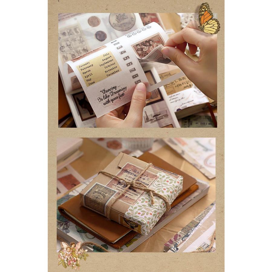専用★ 【A】コラージュ素材や雑貨など大量！紙もの ステッカー マステ 即納 シールブック 50頁/冊 型抜き 大容量 省スペース 大き マステ