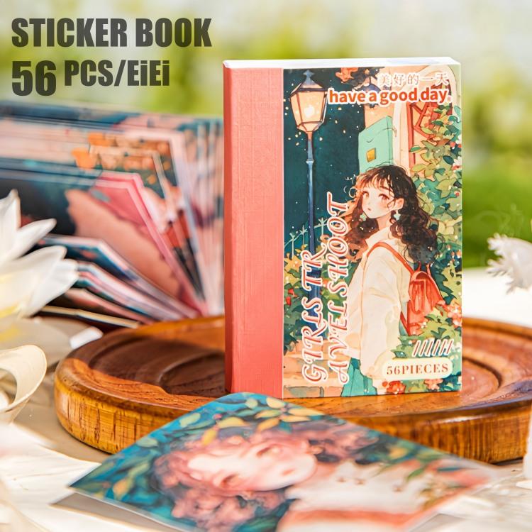 シールブック 56枚 人物 マステシール コラージュ素材 かわいい