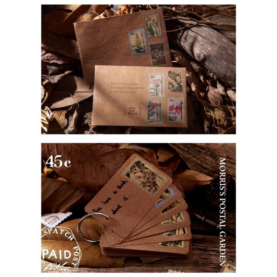 即日出荷 切手シール マステシールブック 60枚 マスキングテープ素材