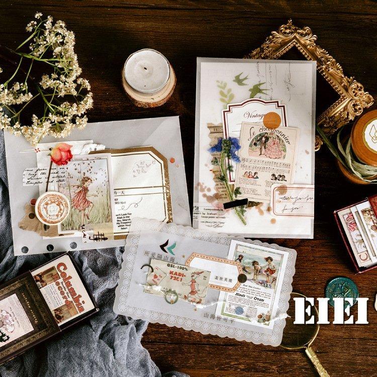 海外ステッカー 60枚 フレークシール 箱入り 手帳デコ ラベル