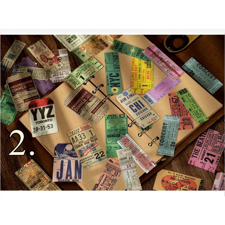 ヴィンテージステッカー 海外シール 60枚 フレークシール コラージュ