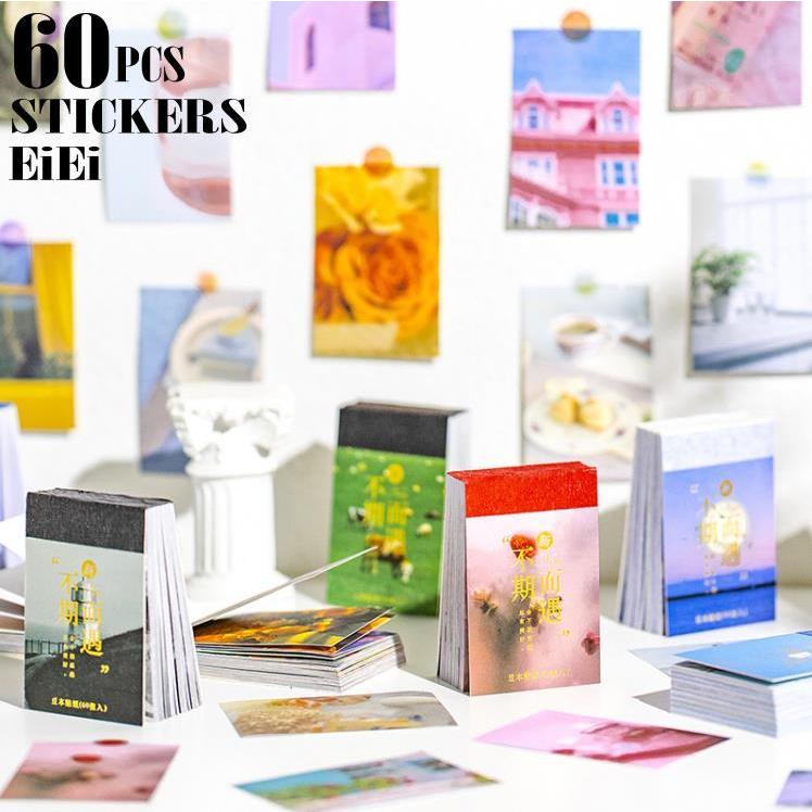 即日出荷 海外シール 60枚綴り ミニシールブック マスキングテープ素材