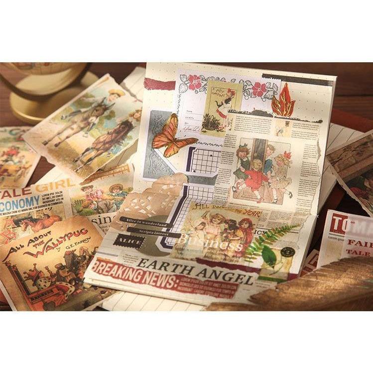 即納 英語 海外 レトロ デザイン ペーパー アンティーク 素材紙 ブック