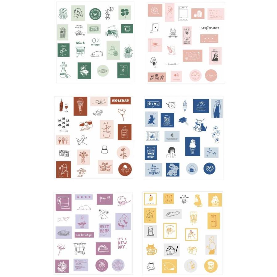 即日出荷 海外シール 手書き イラスト ステッカー 韓国風 60枚 大きめ カフェ 雑貨屋 手帳デコ ジャンクジャーナル デコレーション デコ素材 Sztz 60 055 Sztz 60 055 卸売のeiei 通販 Yahoo ショッピング