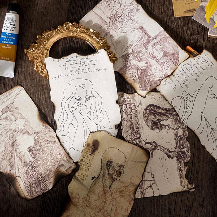 即日出荷 名画 アート デザインペーパーセット 60枚 コラージュ