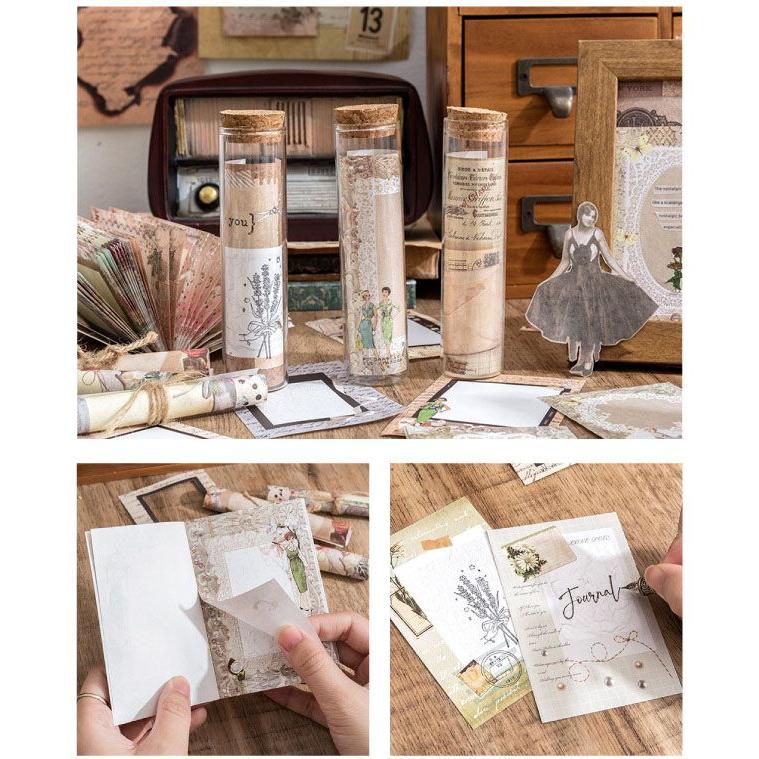 素材紙ブック レースペーパー 海外 コラージュ素材 60枚 ヴィンテージ