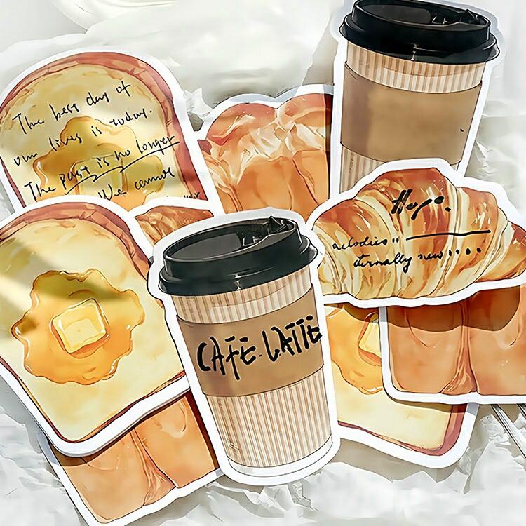 ダイカットふせん 型抜き 付箋 パントースト コーヒー ベーカリー