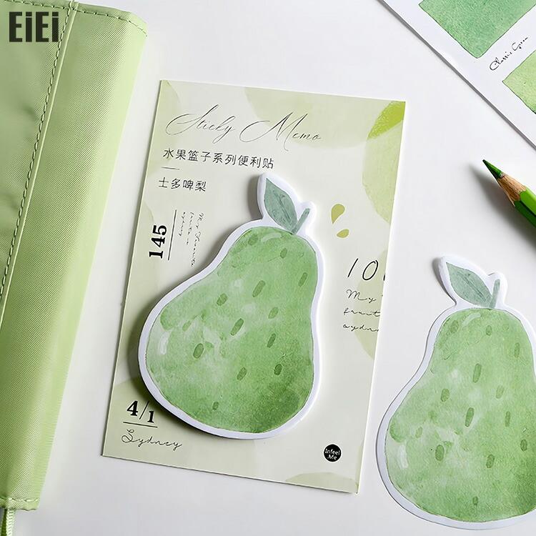 ダイカットふせん 桃 モモ スイカ ナシ 梨 レモン ダイカット付箋 便箋