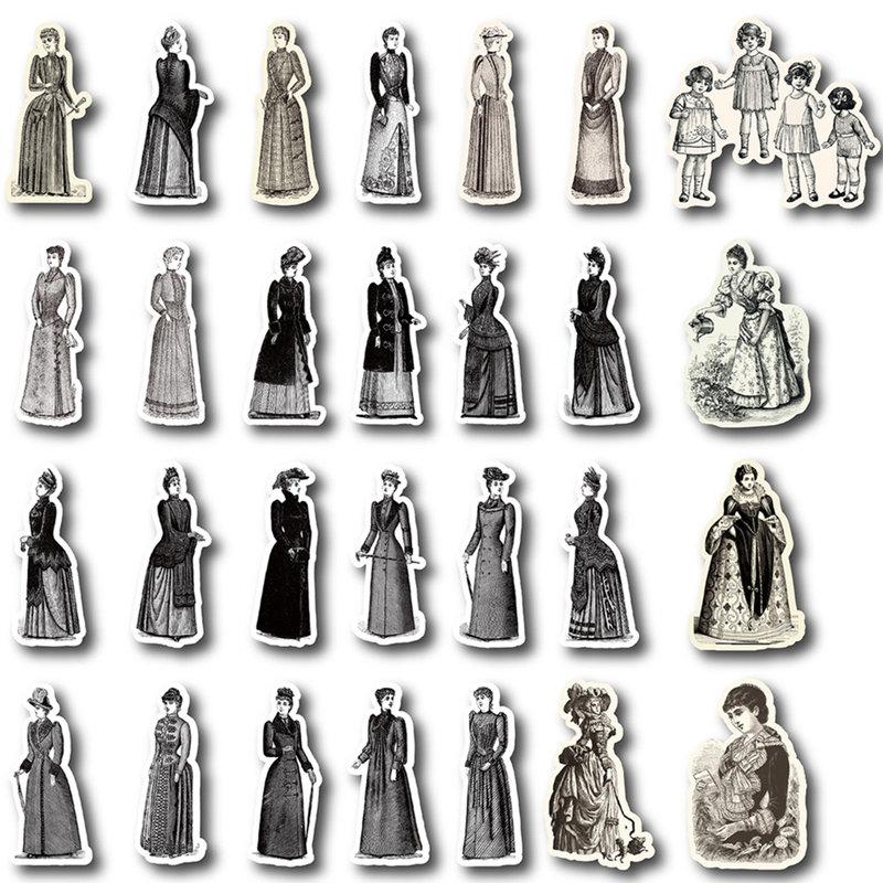 海外 人物シール フレークシール 大きめ 女の子 イラストステッカー