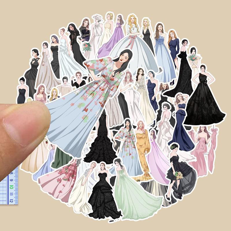 人物シール フレークシール 大きめ 女の子 イラストステッカー