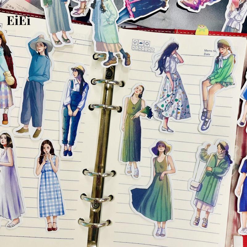 海外 人物シール フレークシール 大きめ 女の子 イラストステッカー