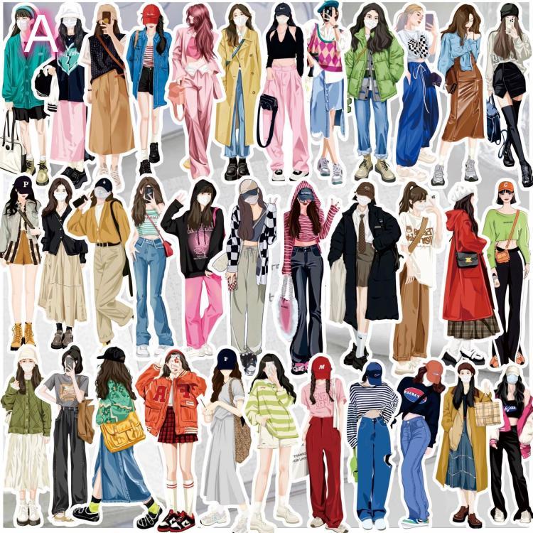 即日出荷 人物シール フレークシール 大きめ 女の子 イラスト 即日出荷 人物シール フレークシール 大きめ 女の子 イラスト