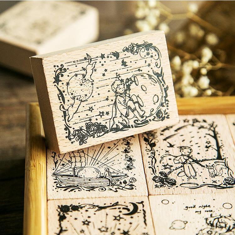 即日出荷/海外 木製ゴム印 スタンプ やや大きめサイズ ◇全15種類