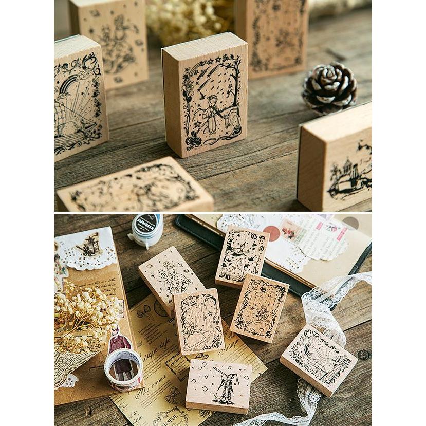 即日出荷/海外 木製ゴム印 スタンプ やや大きめサイズ ◇全15種類