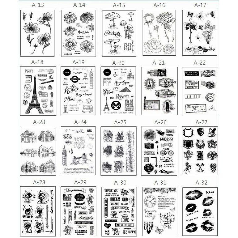 【クリアスタンプセット】お得！！着いたらすぐ使える！！ 即日出荷 クリアスタンプ クリアスタンプシート 透明 A01-12 アクリル