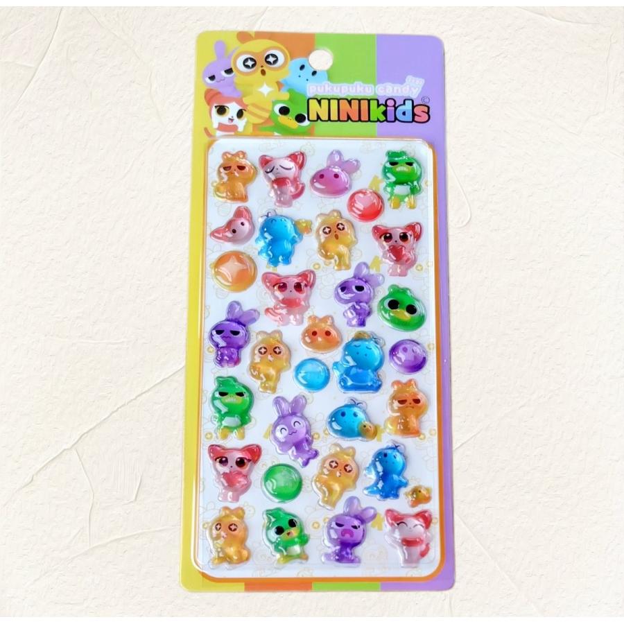 ニニキッズぷくぷくキャンディシール 6種セット 厚さ約5mm SNS 人気