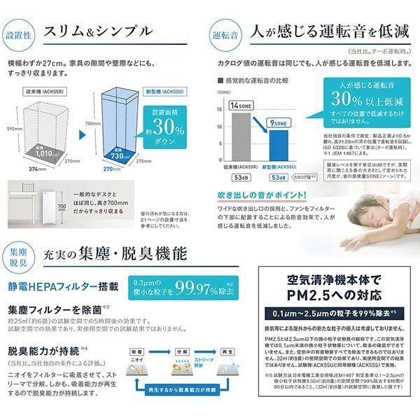 【1050】【美品】空気清浄機　ACK55W-W 2020年 ダイキン 加湿 ストリーマ 空気清浄機 ACK55W-W ( MCK55W 同等品