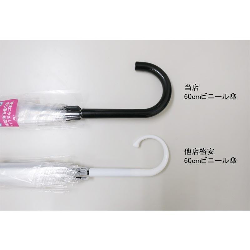 即納 ビニール傘60cm 手開き式300本(5c/s) 透明 60センチ傘の画像