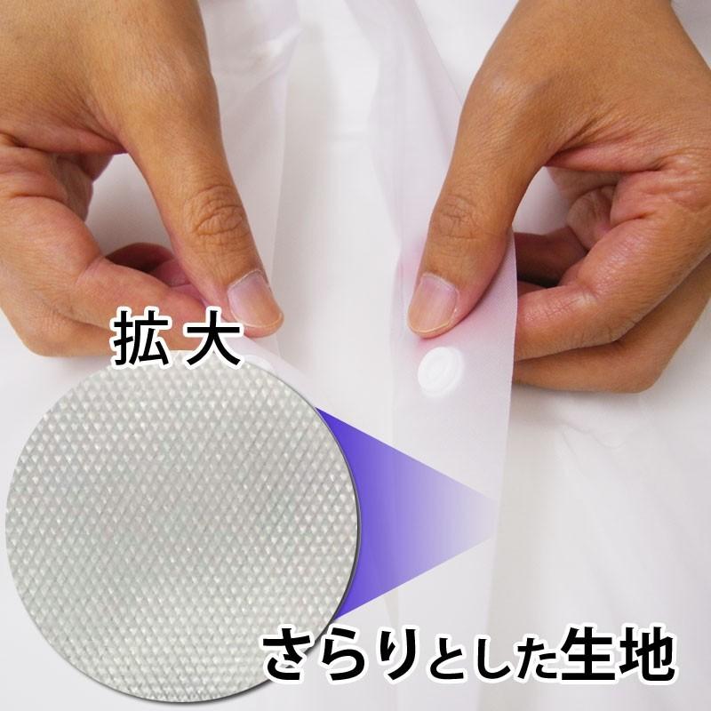 即納 高品質 簡易レインコート 乳白 60個セット(1c/s)  男女兼用 フリーサイズ 厚手 半透明 ロング丈 軽量 使い捨て 雨具 雨合羽 かっぱ_7
