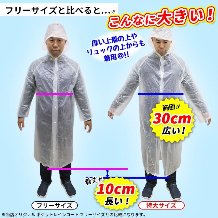即納 オリジナル 特大サイズポケットレインコート 男女兼用 60個セット