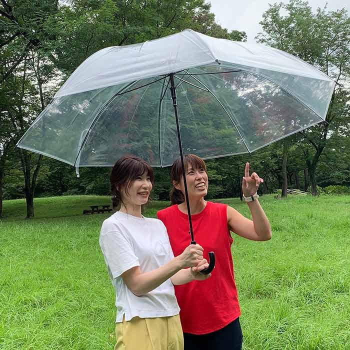 即納 ビニール傘 80cm 透明 ジャンプ式 180本セット(5c/s) 大きい傘 業務用 軽いの画像