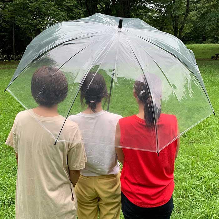 即納 ビニール傘 80cm 透明 ジャンプ式 180本セット(5c/s) 大きい傘 業務用 軽いの画像