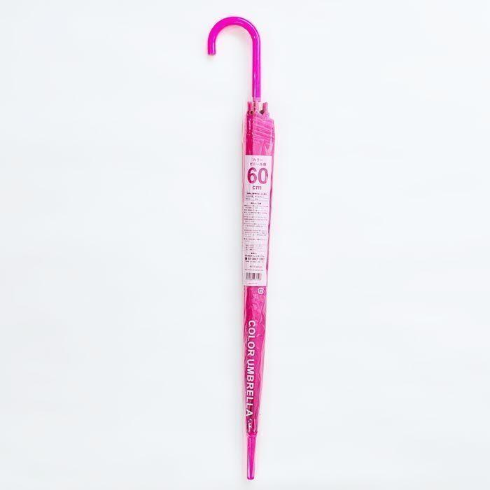 60cm カラービニール傘 ピンク 300本セット(5c/s) カラー傘 ジャンプ式の画像
