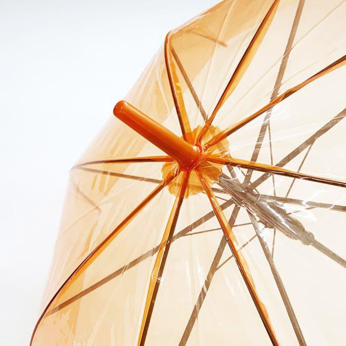 60cm カラービニール傘 オレンジ 6本セット カラー傘 ジャンプ式