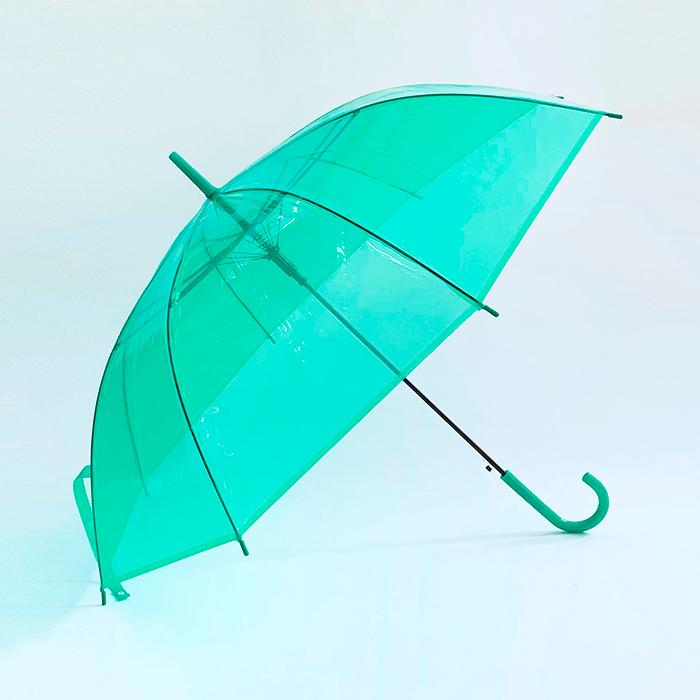 即納 60cm カラービニール傘 緑 300本セット(5c/s) カラー傘 ジャンプ式の画像