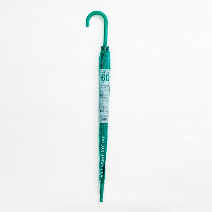 即納 60cm カラービニール傘 緑 300本セット(5c/s) カラー傘 ジャンプ式の画像