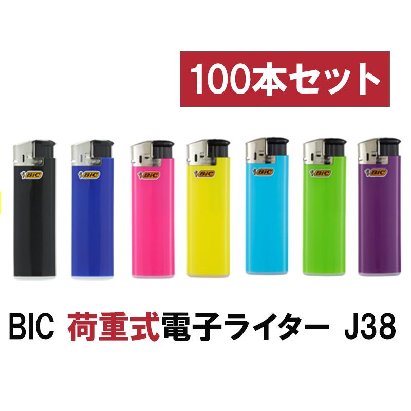 BIC（ビック） BIC J38 電子ライター ネオンカラー 100本セット BIC