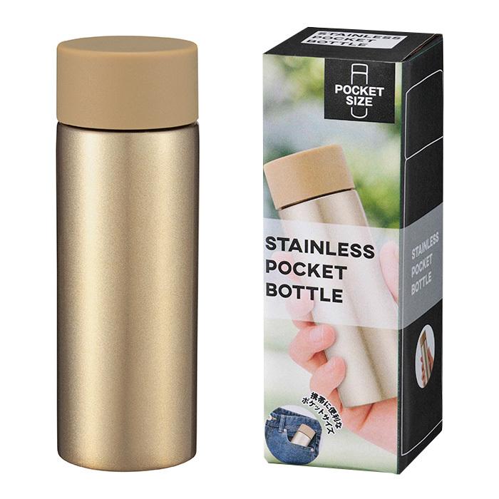 真空ステンレス ポケットボトル1本 120ml 120個セット (1c/s) ブラック