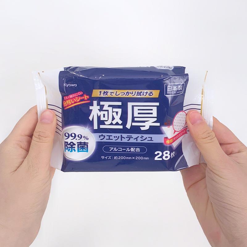 協和紙工 極厚99.9%除菌ウエットティシュアルコール配合 28枚 60個