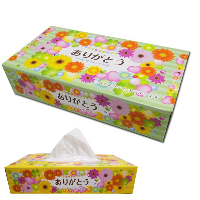 ありがとうティッシュBOX 5P×16×3c/s（240個セット）ありがとう販促品