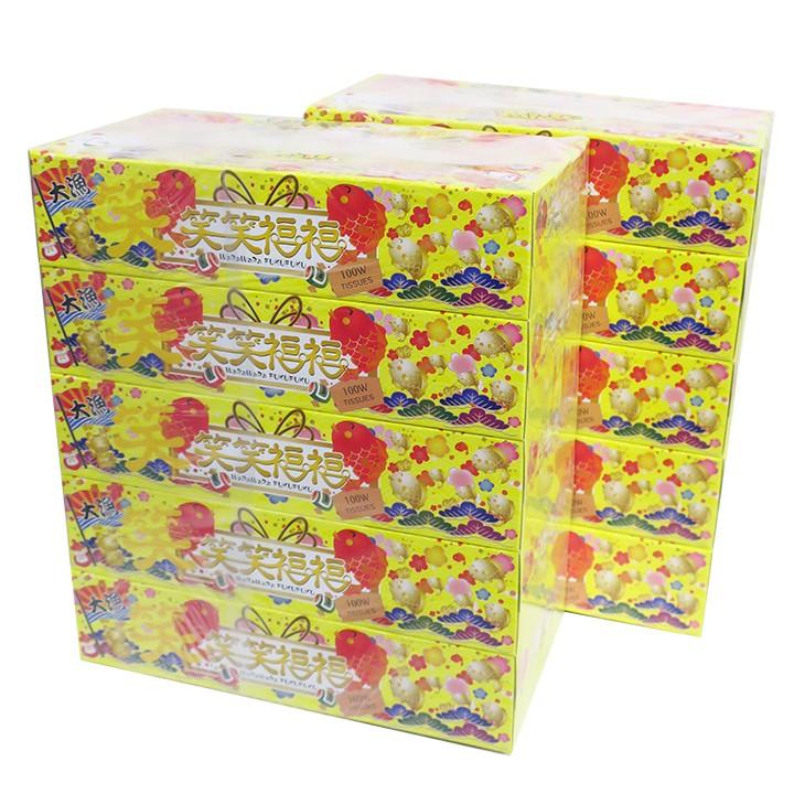 笑笑福福ボックスティッシュ 100W 5パック 20袋セット（1c/s、100個入