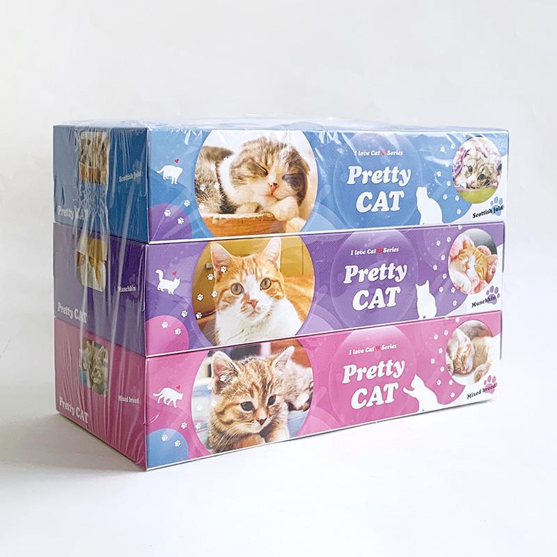 BOXティッシュ * プリティキャット 3P×24パック×3c/s（216個セット