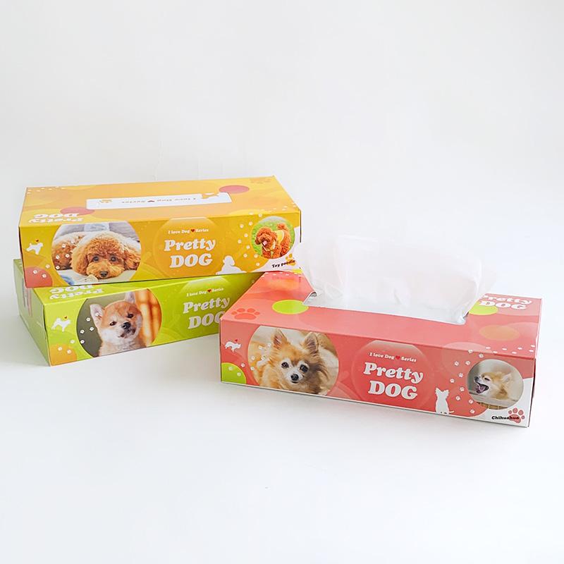 BOXティッシュ プリティドッグ 3P×24パック×3c/s（216個セット