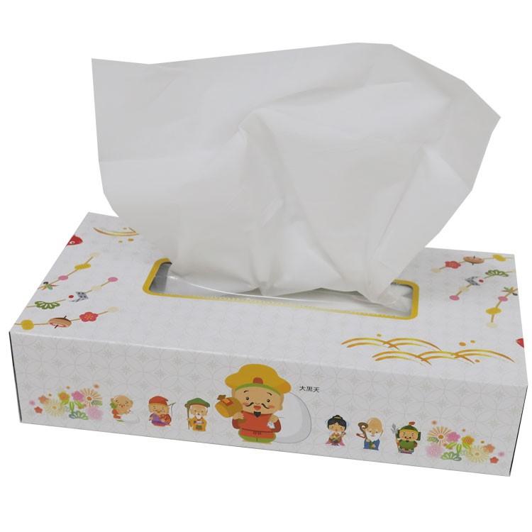 おもしろ景品 販促品 * 七福神BOXティッシュ 100W 7P 210個セット（3c