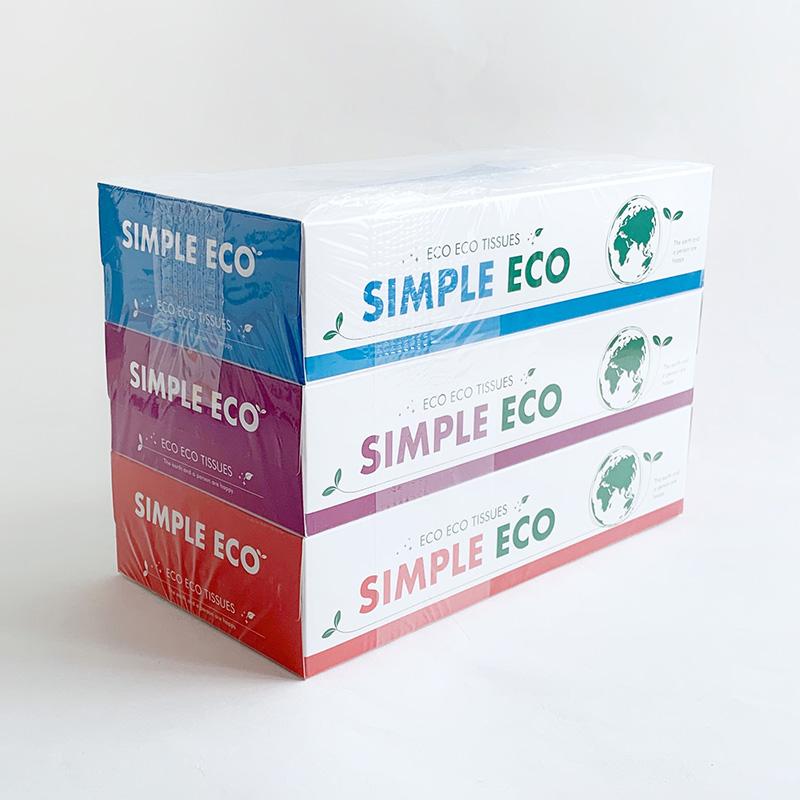 BOXティッシュ シンプルエコ 3P×32パック×3c/s（288個セット） : 販促