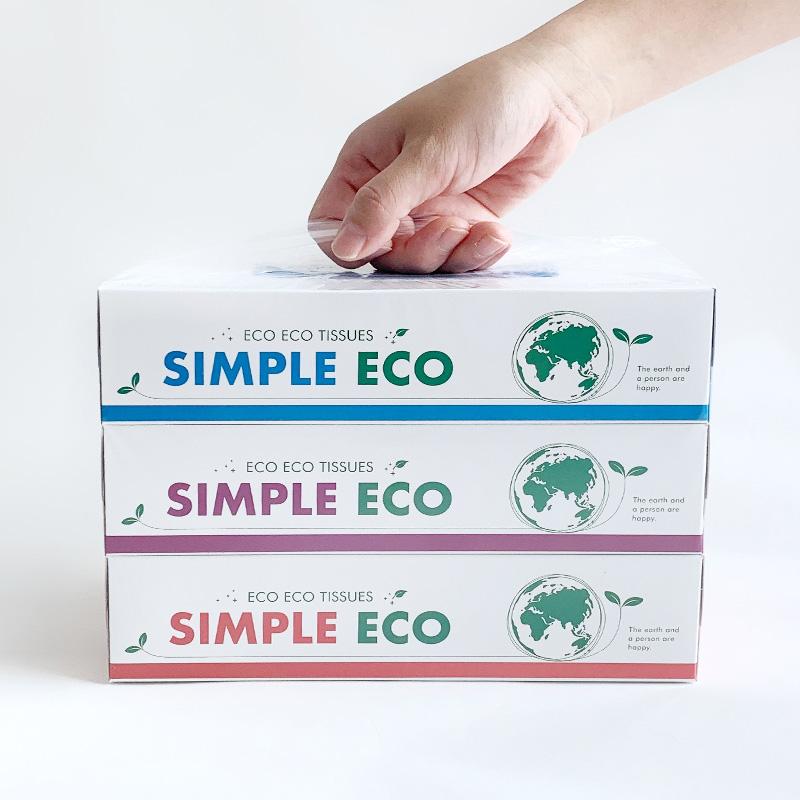 BOXティッシュ シンプルエコ 3P×32パック×3c/s（288個セット） : 販促
