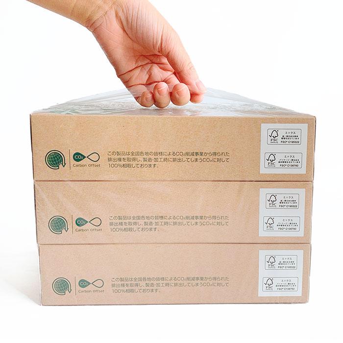 プラスエコBOXティッシュ 100W 3P 288個セット(3P×96入、3c/s) 200枚