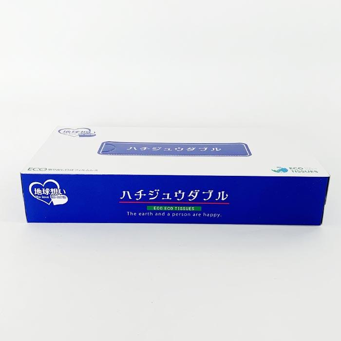 ハチジュウダブルBOXティッシュ 80W 3P×40袋セット（120個、1c/s