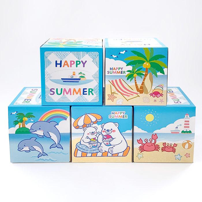 ⭐︎貴重　国内正規品⭐︎Summer  BOXセット 林製紙 HAPPY SUMMER BOXティッシュ 70W 50個セット(1c/s) : 販促