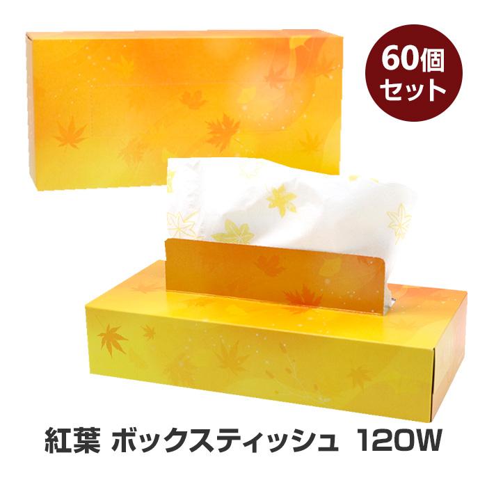 2024 紅葉 ボックスティッシュ 120W 60個セット(1c/s)(20120139) 240枚