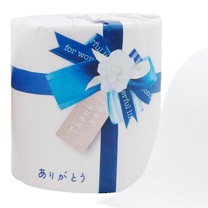 ありがとう販促用トイレットペーパーまとめ買い * ありがとう トイレットロール 120個(2c/s) （10055308）*  粗品ティッシュ大量 感謝の画像