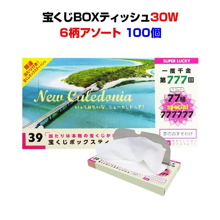 宝くじBOXティッシュ30W 100個(1c/s) BOXティッシュ おもしろ販促品