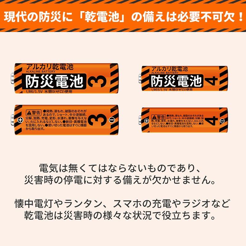 12年保存可能 アルカリ乾電池 単4形 20本入 KO390 60箱セット(1,200本、1c/s) 防災用電池の画像